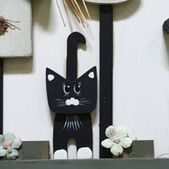 Door wreath Heart Birds Hanger WELCOME Door Sign HELLO Cat Home Office Decor - Picture 7 of 7